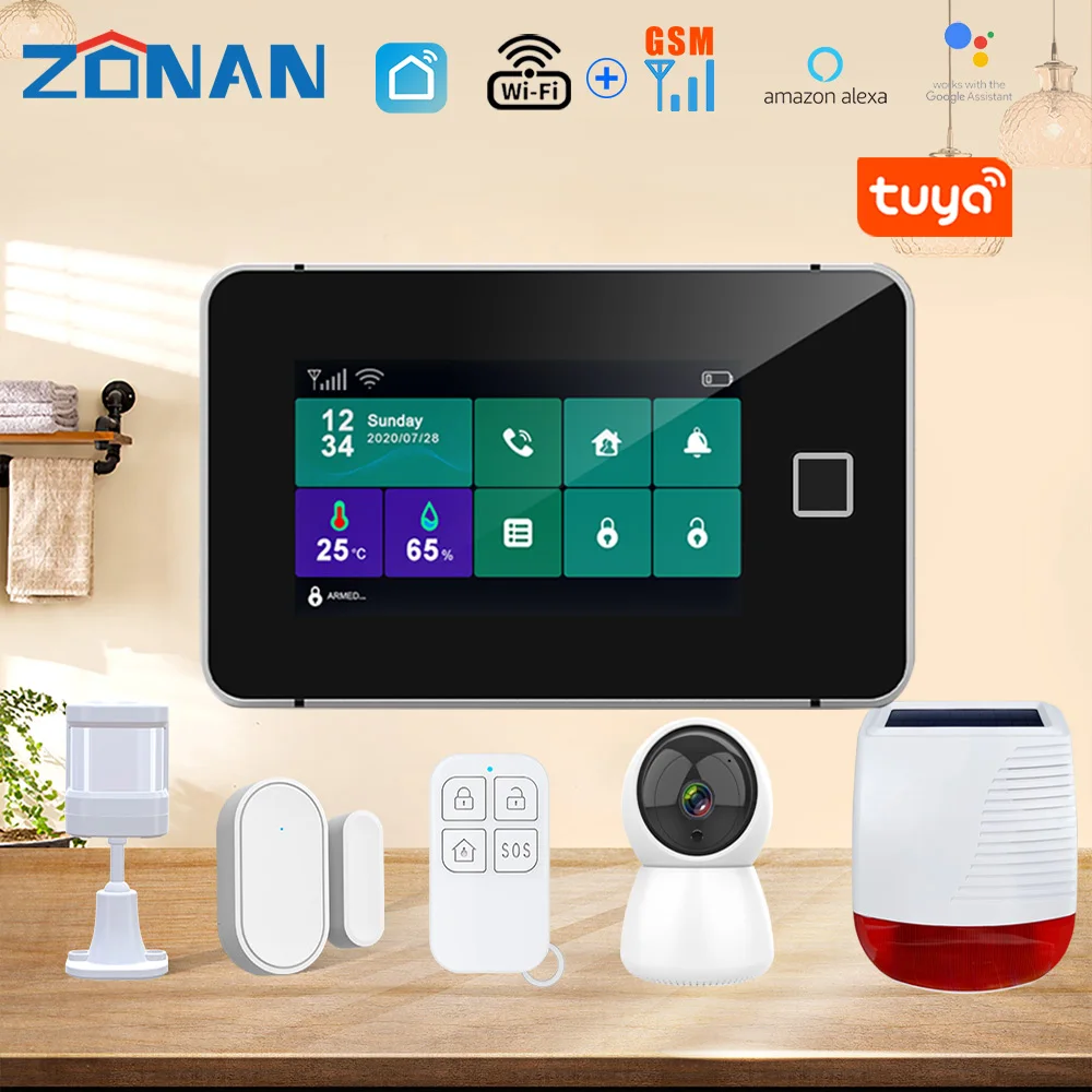 

Tuya WiFi Security Alarm System With Camera PIR Motion Door Sensor Siren Smoke Gas Detector Wireless 433MHz Burglar Alarm Kit