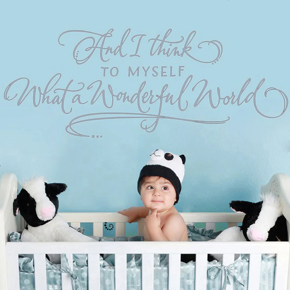 И я думаю себе что за чудесный мир пользовательский цвет Ручная надпись Дизайн