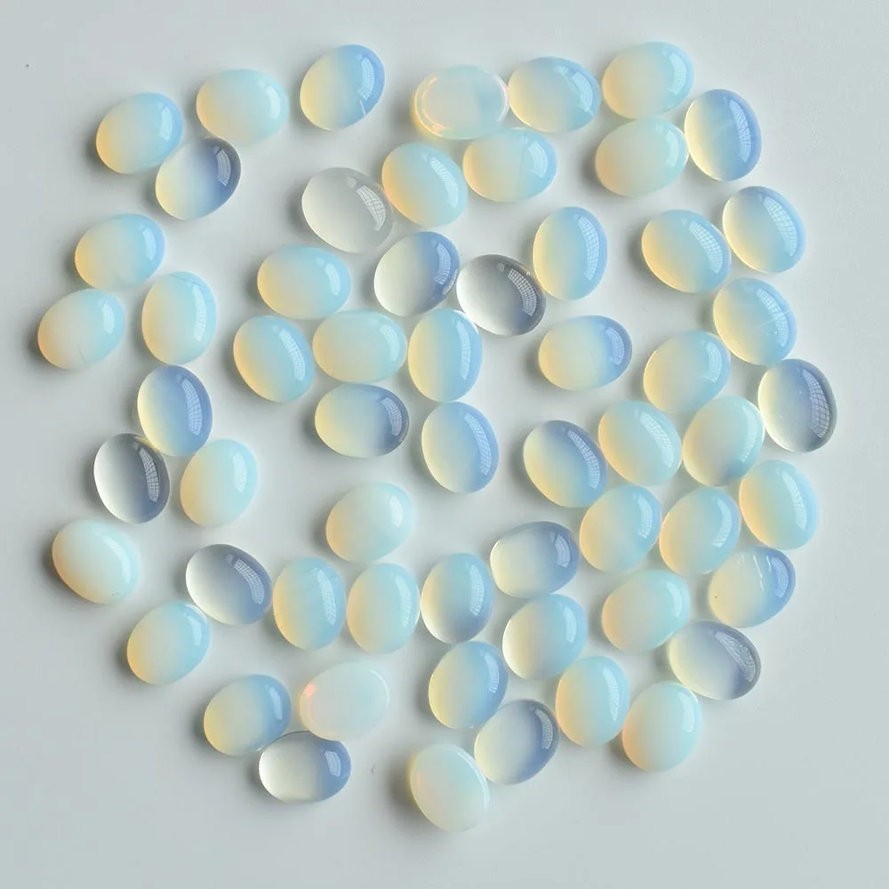 

2020 Fashion top quality opal stone Oval CAB CABOCHON 8x10mm beads charm for jewelry making wholesale 50pcs/lot free shipping