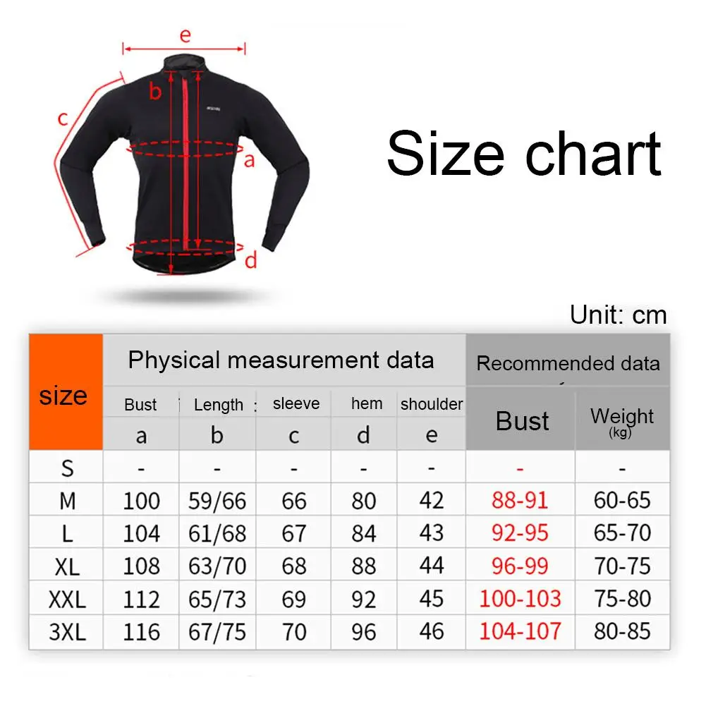 

Men Winter Outdoor Sports Thermal Long Sleeve Bike Bicycle Cycling Jacket Coat