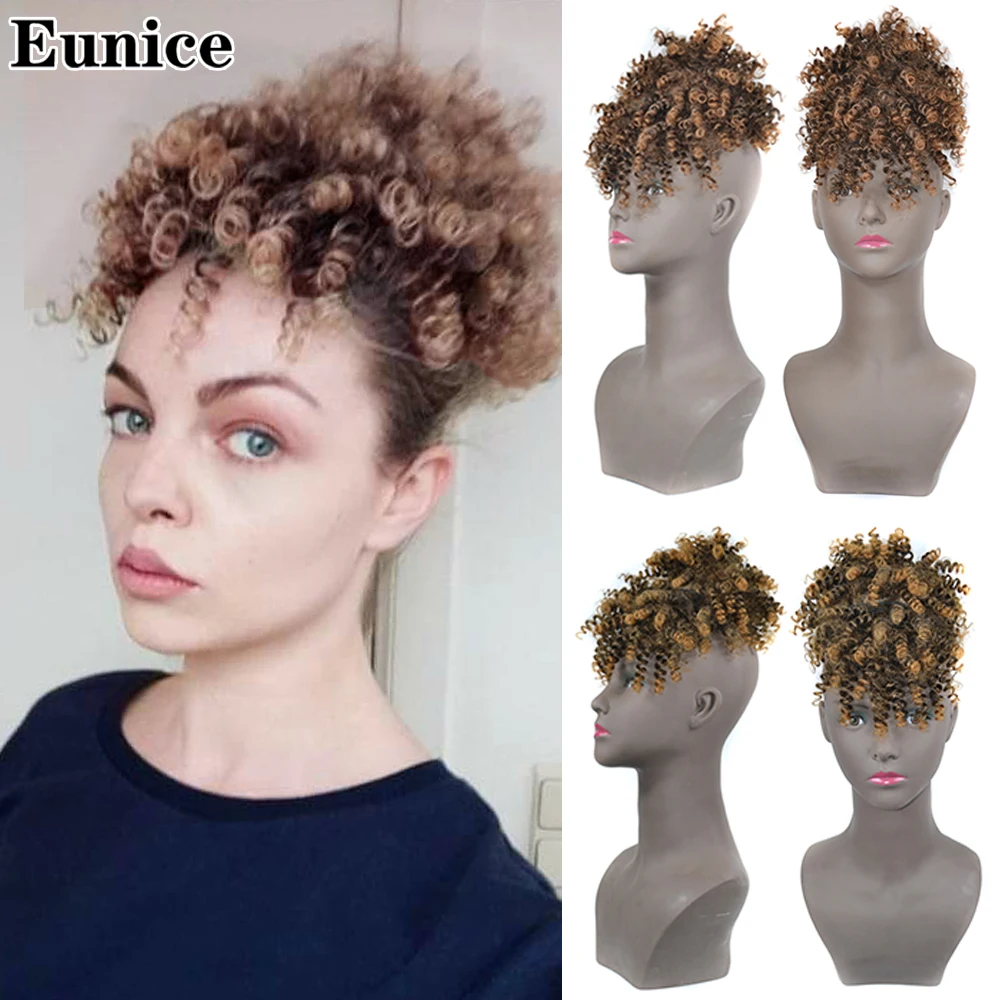 Eunice парик из синтетических волос с буффами Омбре короткий шнурок конский хвост