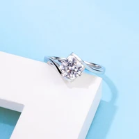 Dazzling Sterling Silver Moissanite Solitaire Ring 2