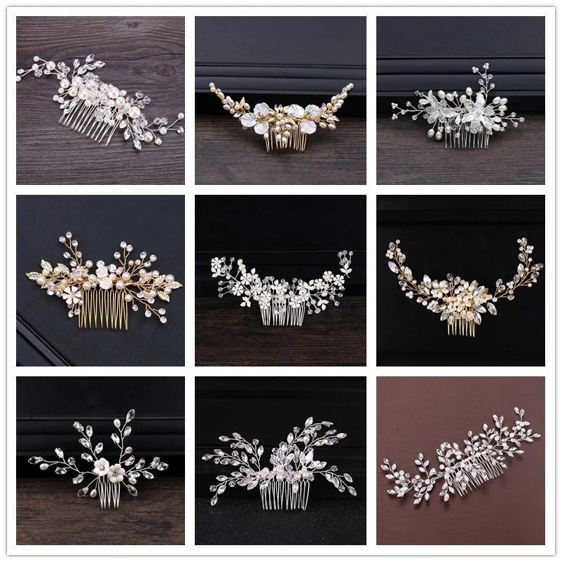 Аксессуары для волос FORSEVEN гребень с кристаллами головной убор жемчужные бусины