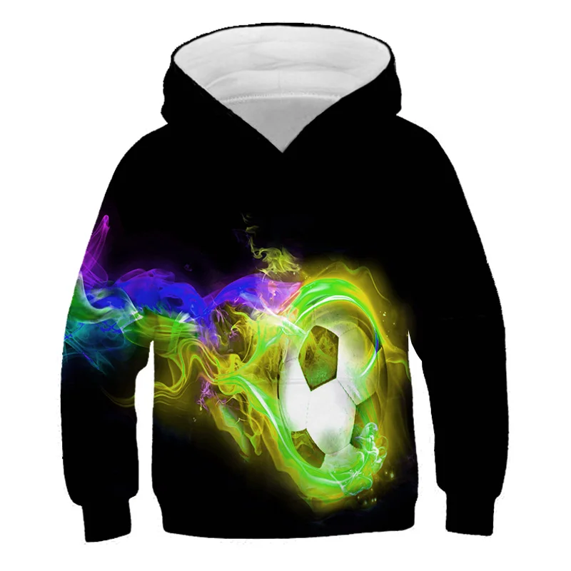 

2021 Autumn Kids Space Galaxy 3D Hoodies Fire Football Colorful Paint Printing Boys Girls Sweatshirts Children Fashion Pullovers