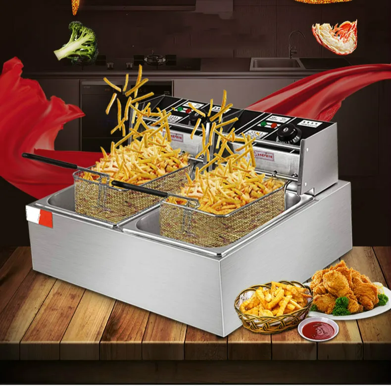 

Electric Deep Fryers fry frying pan commercial electric blast furnace deep French fries potato chip NEW