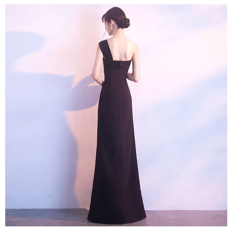 Реальное фото вечернее платье платья Длинные Сексуальные одно плечо простое 2020