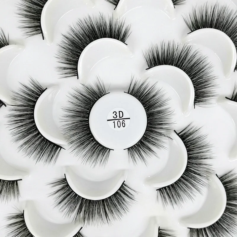 Mink eyelashes 3d mink hair eyelashes10 pairs long makeup 3d faux nature fake lashes extension false eyelashes Wholesale(10P
