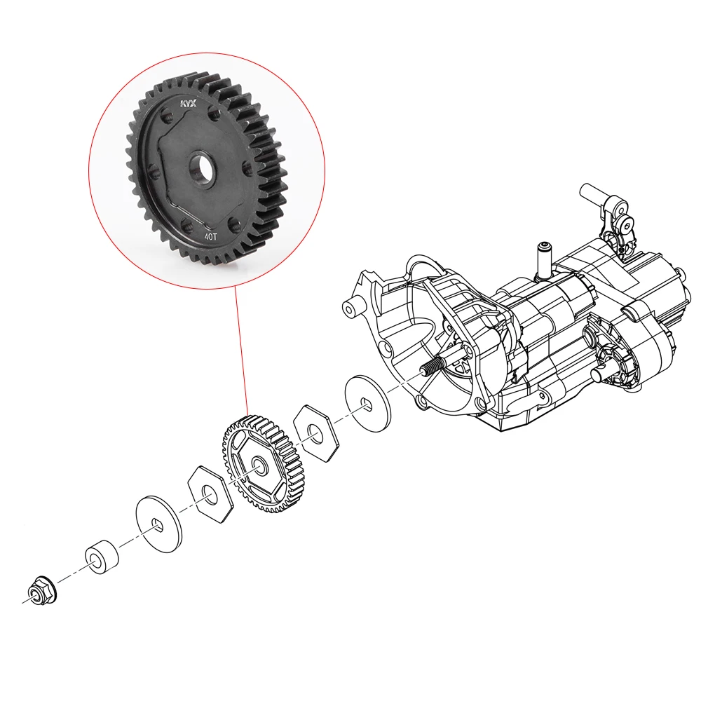 Высокое качество Усиленная стальная коробка передач 32P для 1/10 RC Гусеничный