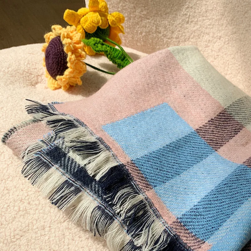 

Scarf Women Autumn And Winter Korean Version 2020 New Imitation Cashmere Warm Stitching Long Shawl Scarf