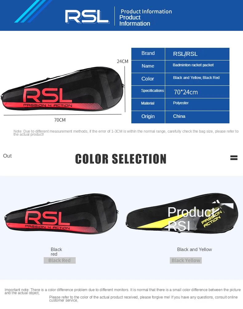 RSL sport accessories men women badminton racket bag tennis Sports backpack athletic handbag | Badminton Accessories &amp Equipment