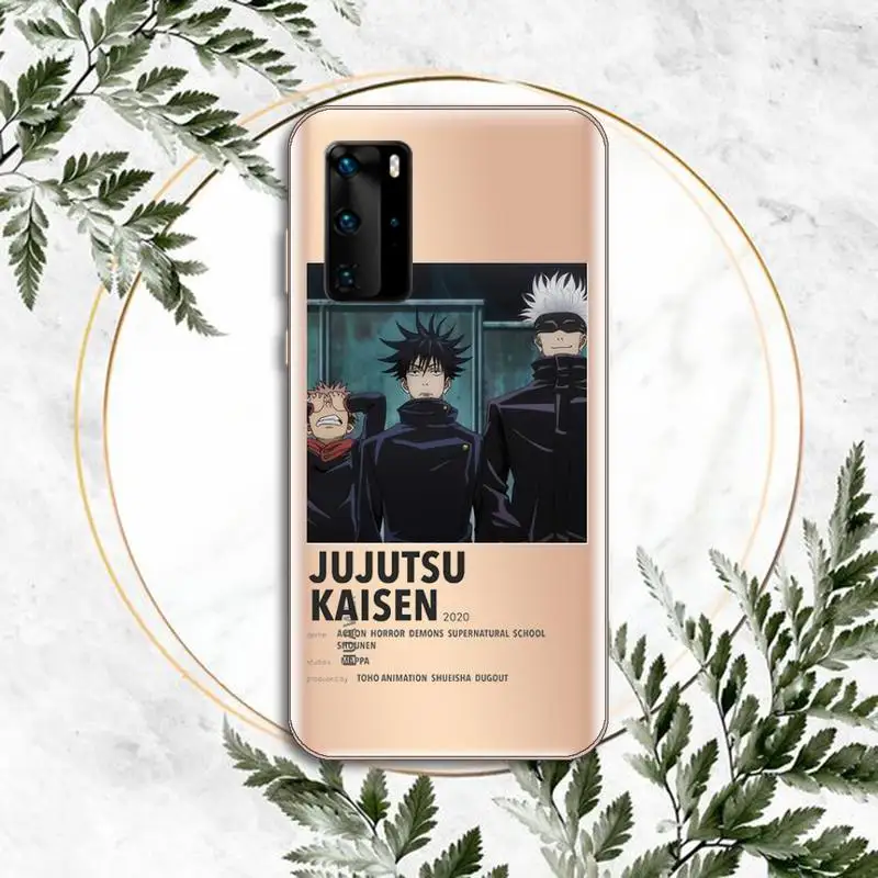

Jujutsu Kaisen Satoru Gojo anime Phone Case Clear Transparent for huawei honor P 40 30 20 lite Pro 10 i 8 9 x p smart 2019