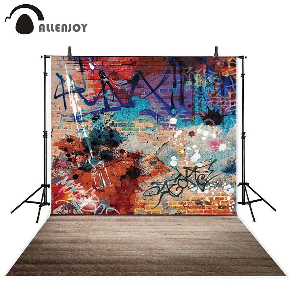 Allenjoy vinyl photography studio background graffiti wall street artist grunge style fantasy backdrop photophone photozone prop |