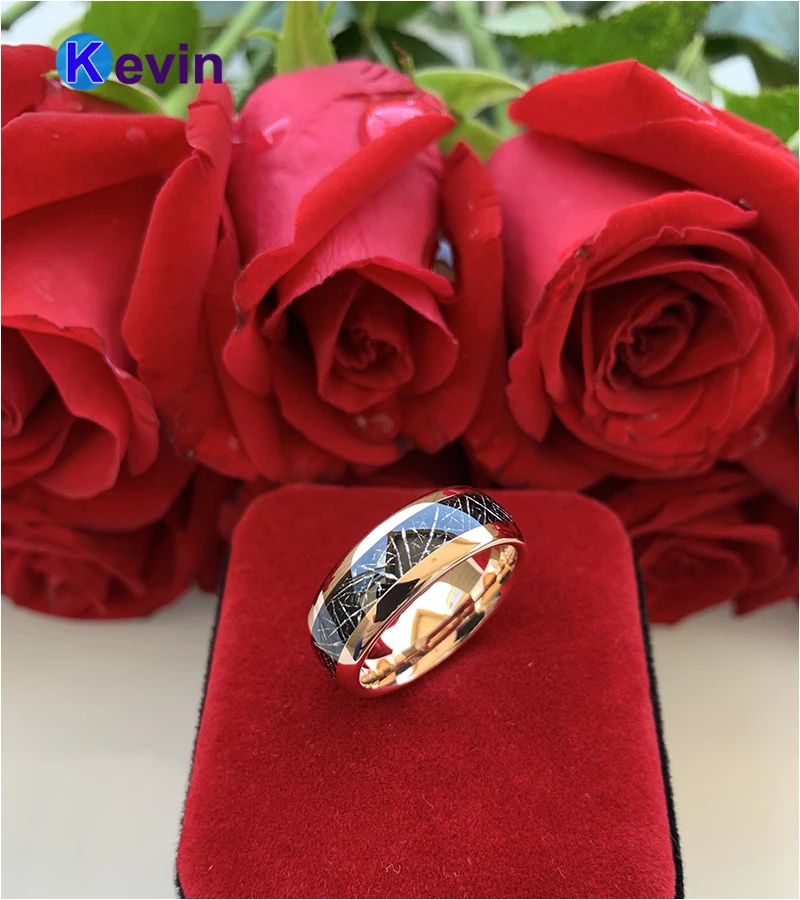 8 мм вольфрамовое кольцо для мужчин и женщин Мужская Свадебная лента с черным