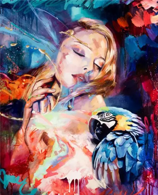 

Free Shipping 5D DIY Diamond Painting Abstract Color Animal Girl Sexy Picture Art Living Room Home Decoration Gift