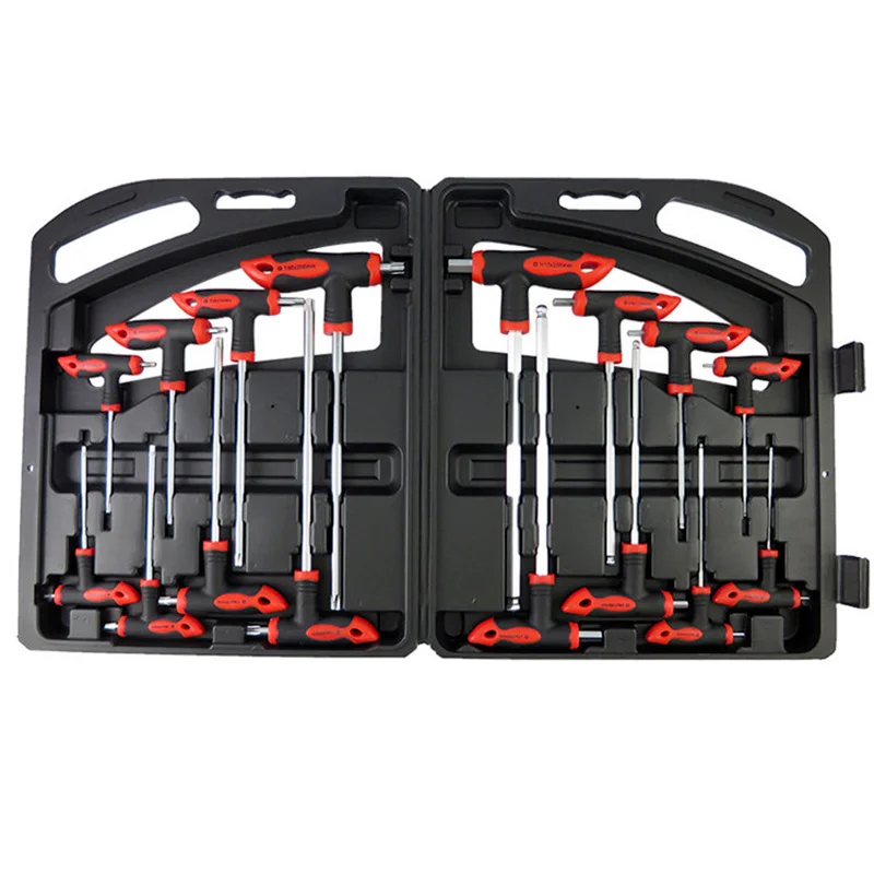 

Набор из 16 предметов, с Т-образной рукояткой для шаровое окончание шестигранный ключ для шлица «звездочка» Набор торцевых гаечных ключей и ...