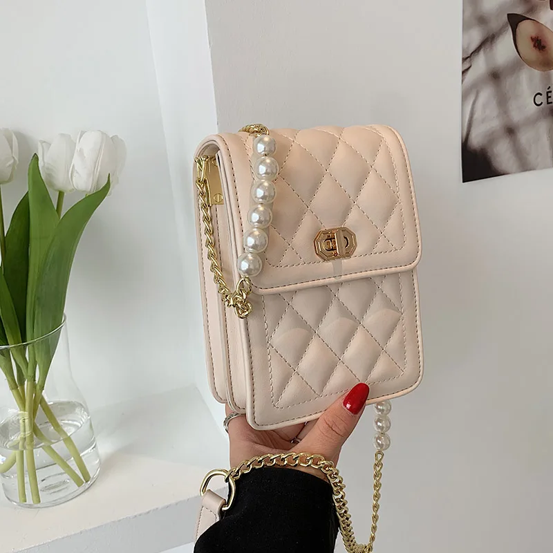 

2021 Women Chain Crossbody Bag Small PU Leather New INS Girl Luxury Design Female Solid Color Handbags Lady Shoulder Bags