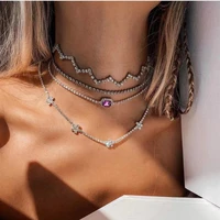 luxury rhinestone zigzag choker necklace collar temperament necklace for women bling crystal weddings collar choker clavicle cha