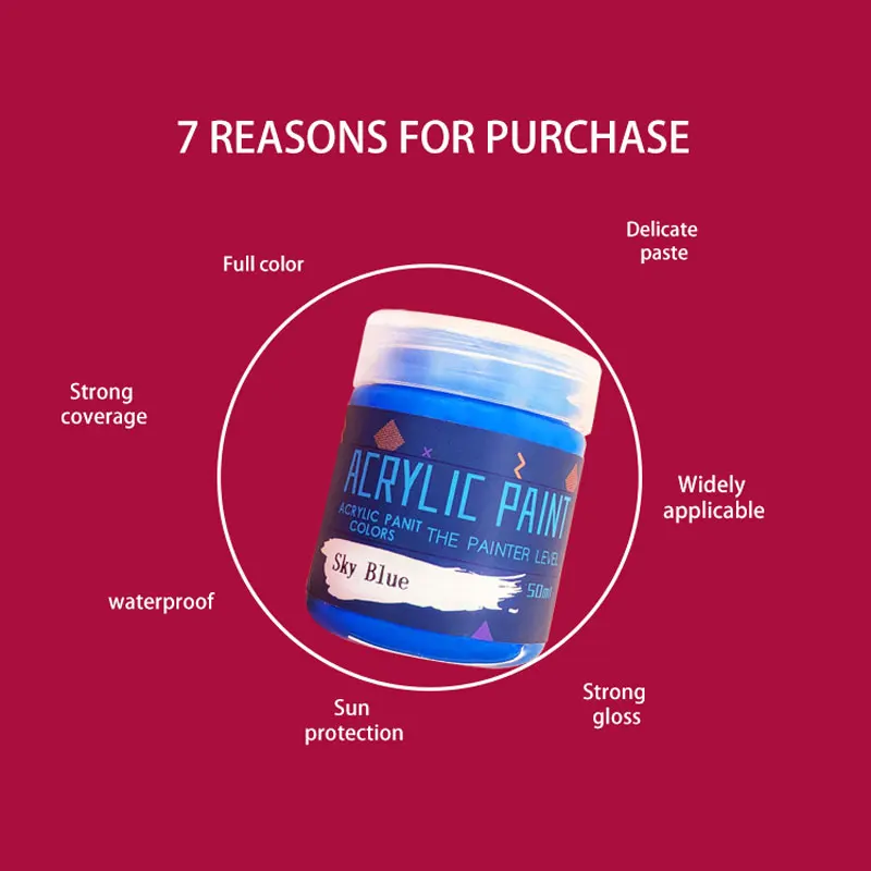 Набор профессиональных акриловых красок 12/18/24 цветов 50 мл трубки для рисования