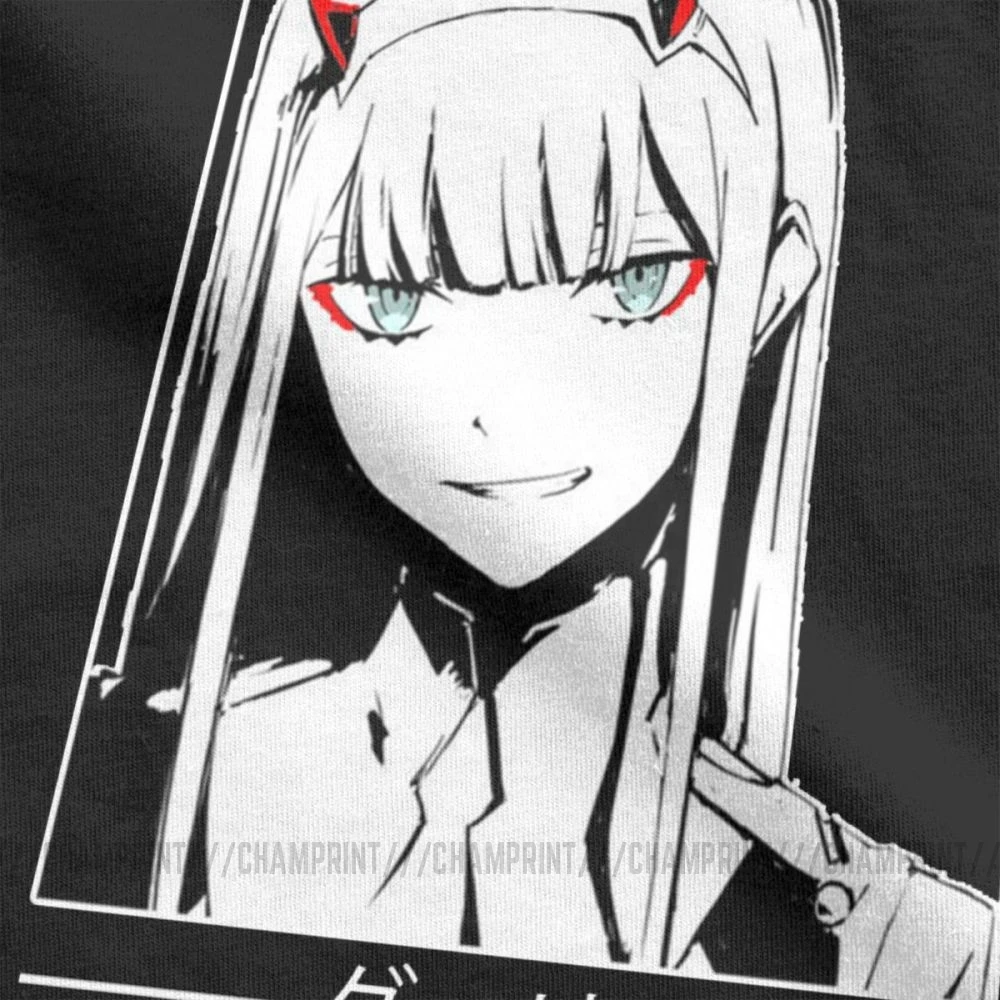Крутая футболка Zero Two Darling In The Franxx для мужчин 100% хлопок забавные женские топы |