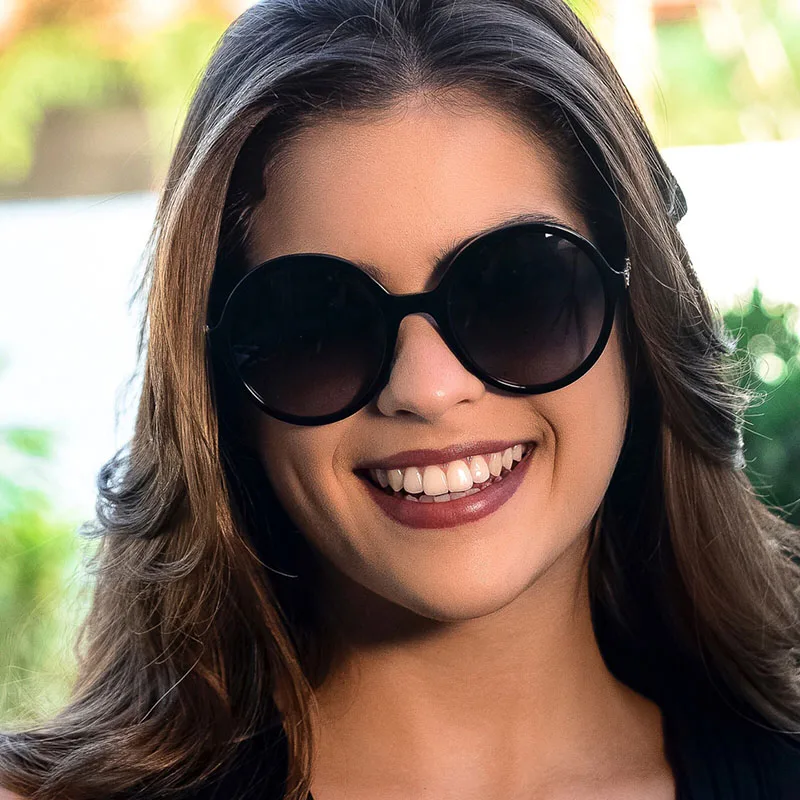 MCLEXN Роскошные негабаритные Круглые Солнцезащитные очки для женщин фирменный