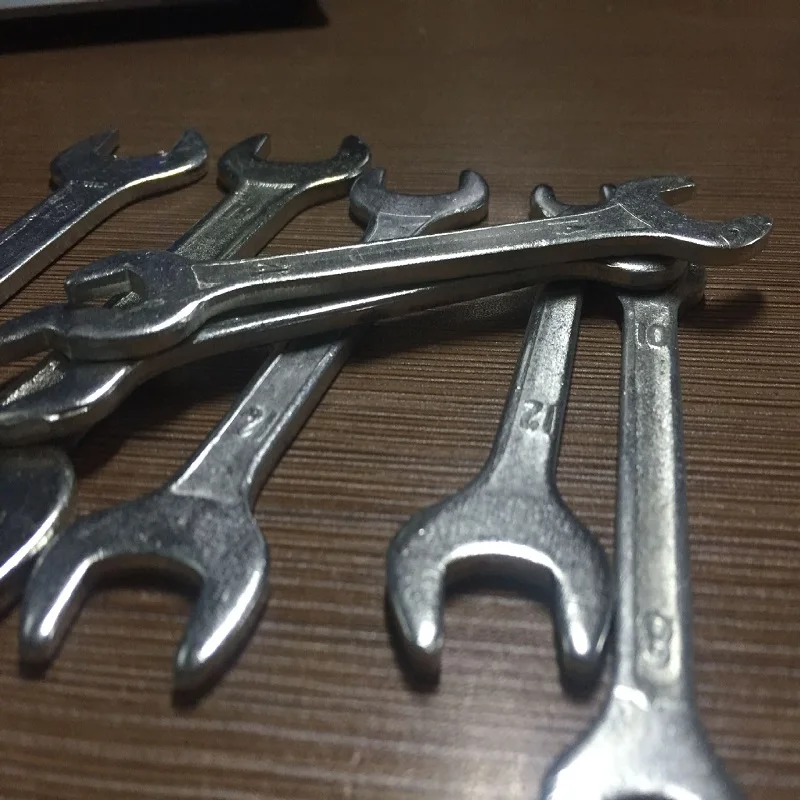 

Supporting fork wrench simple open spanner 8-24 solid wrench dual purpose disposable stamping wrench 10pcs/package