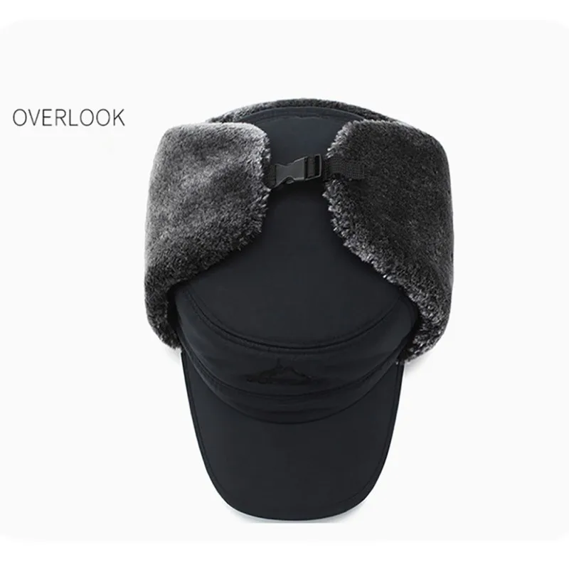 Men's thick Lei Feng hat winter of the warm riding middle-aged cold face cap snow Korean version | Спорт и развлечения