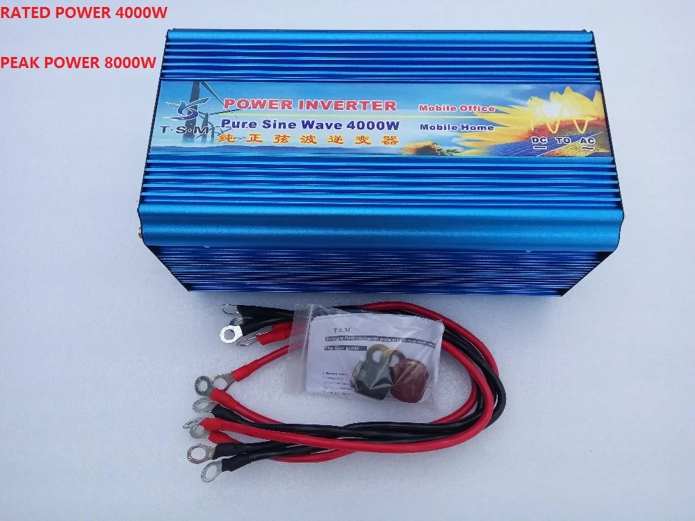 8000 Вт пик 4000 Вт Солнечный Инвертор Чистая синусоида DC12V/24 В до AC120V/220 В/240 в преобразователь напряжения