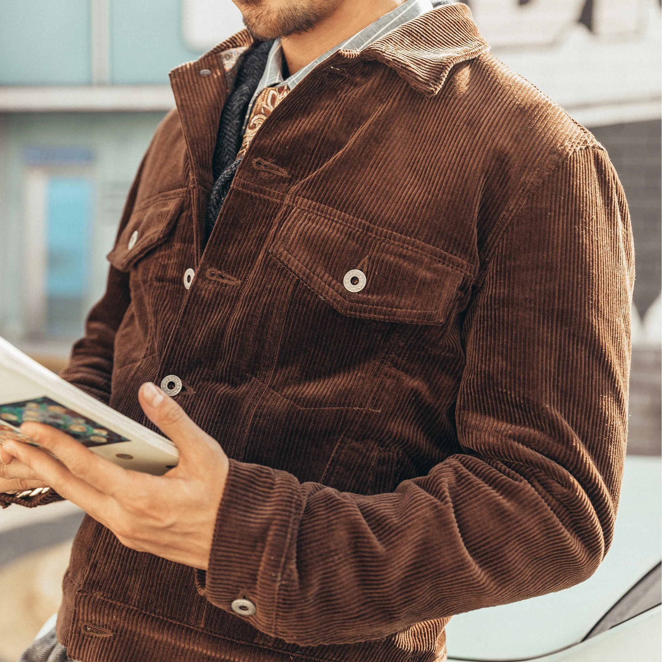 

TYPE3-0002 Big US Size Super Quality Cotton Jacket Casual Stylish Corduroy Coat