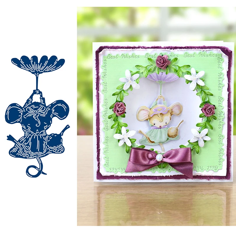 Милые ботинки с изображением слона и собаки в виде мыши цветов Металлические