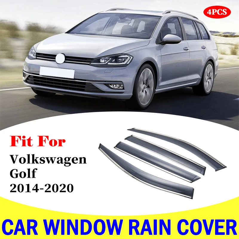Car Window Rain Shield For Volkswagen Golf  2014-2020 Sun Rain Shade Visors Shield Shelter Protector Cover Frame Accessories