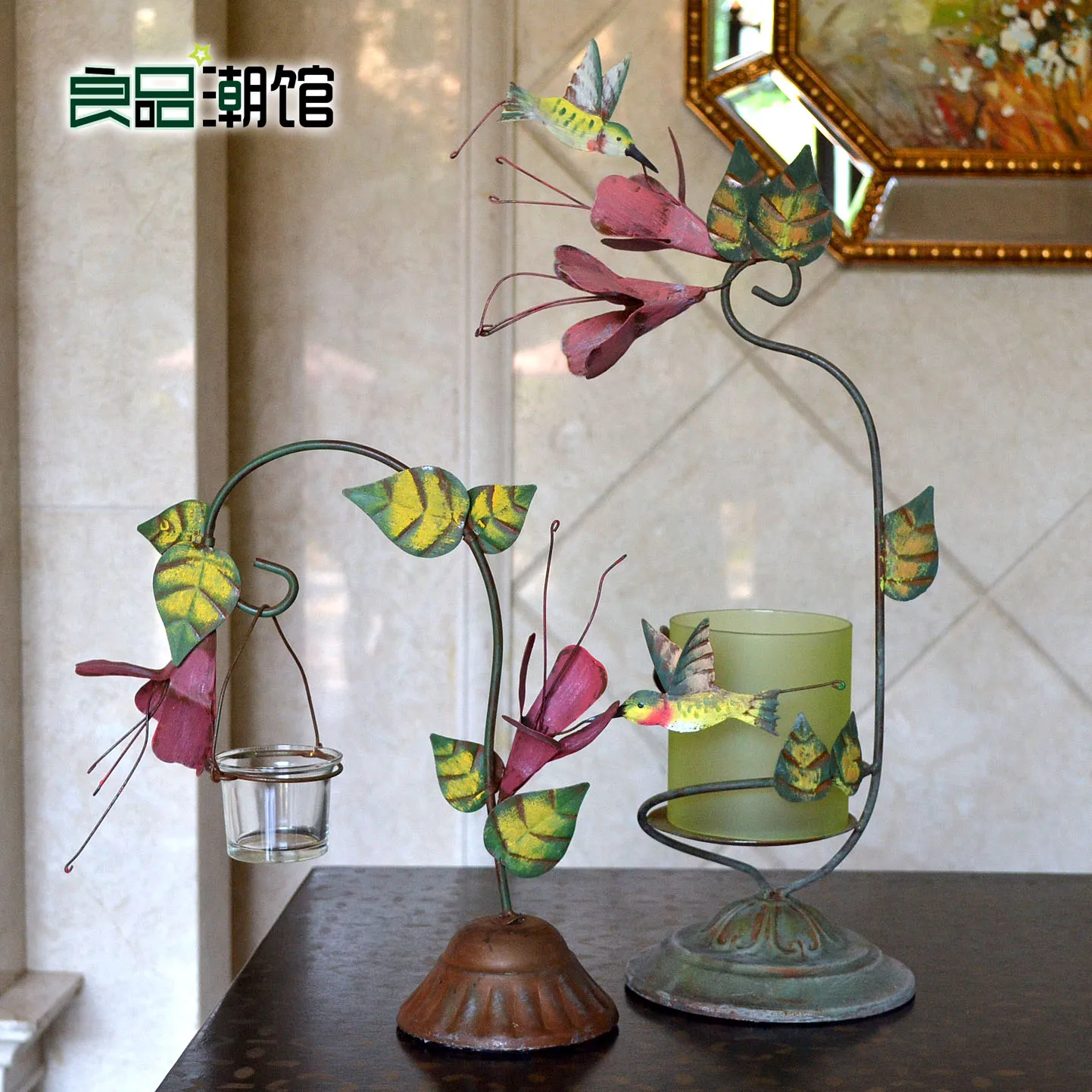 Романтичный винтажный Железный Подсвечник скандинавский креативный большой