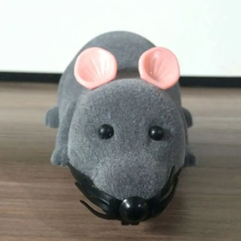 

2021 New Funny Cat Electric Toy Wireless Remote Control Simulation Mouse with Pink Ear for Cats Pets Playing Toys
