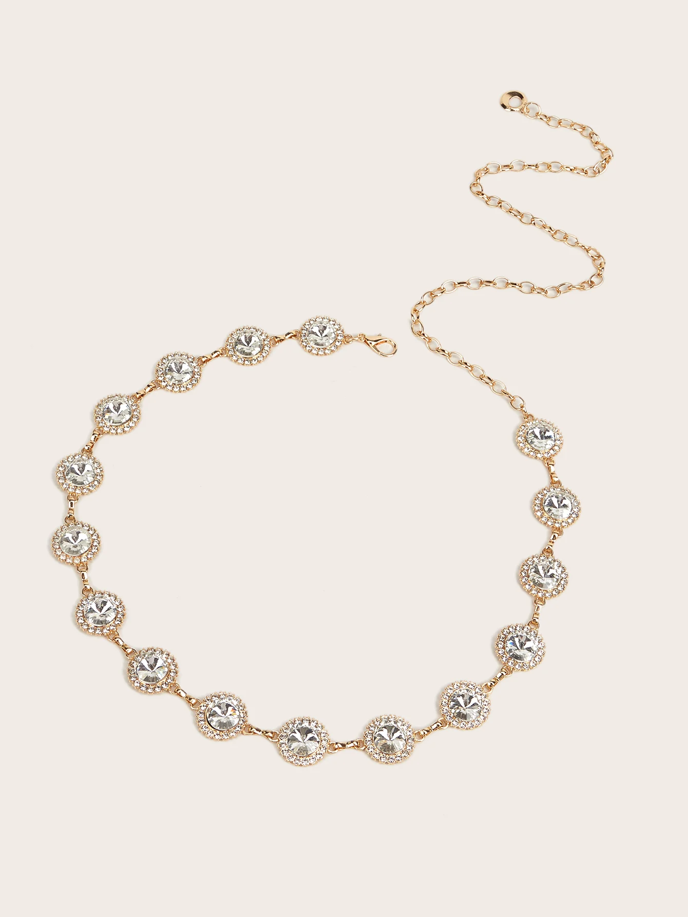 Luxury Brand Cute Elegant Fashion Retro Metal Fine Gold Buckle Diamond Inlaid Ladies Formal Dress Waist Chain Belt