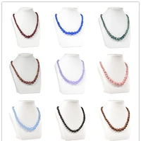 new arrival 6 14mm tigereye chalcedony crystal tower necklace chain for women girls gifts wholesale jewelry making wholesale 18