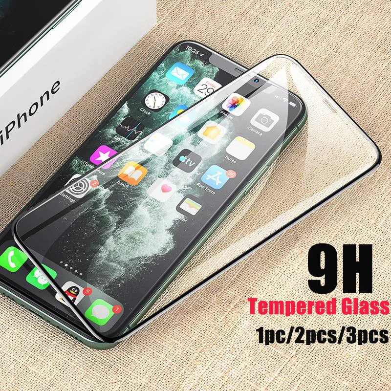 1/2/3 шт полное покрытие экрана протектор для iPhone 11 Pro X Xr Xs Max 9H закаленное стекло 7 8 6