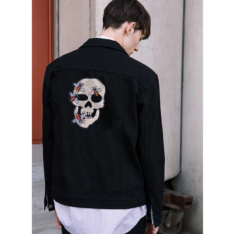 Праджня большой задней аппликацией черепа панк патчи для одежды бесплатная