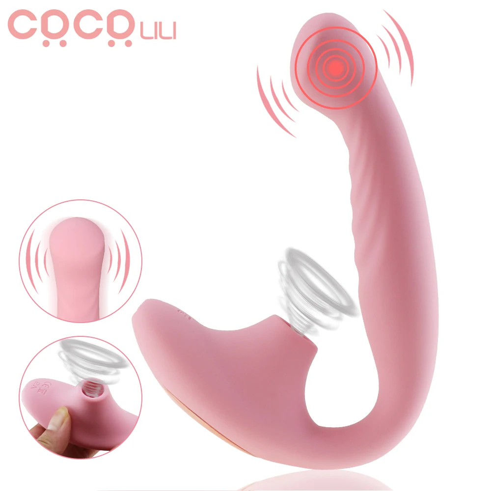 Вибратор для клитора на присосках вибрирующий фаллоимитатор орального и