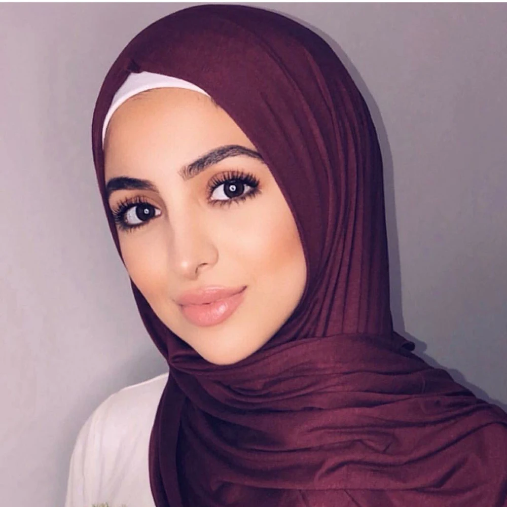 Женский головной платок хиджаб из джерси Abaya модный мусульманский тюрбан женский