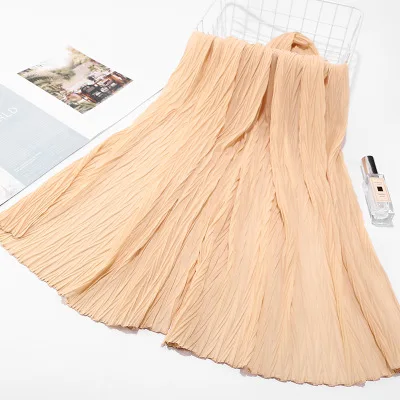 21Beige Sparsil женские плиссированные морщинки Пузырьковые шифоновые шарфы Crinkle мусульманский хиджаб Твердые тюрбан обертывание s длинный широкий шарф головные уборы 85*180 см - Цвет: 21Beige