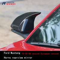 for ford mustang car carbon fiber rear view mirror cover trim fit ford mustang accessories 2015 2020 exterior accessories
