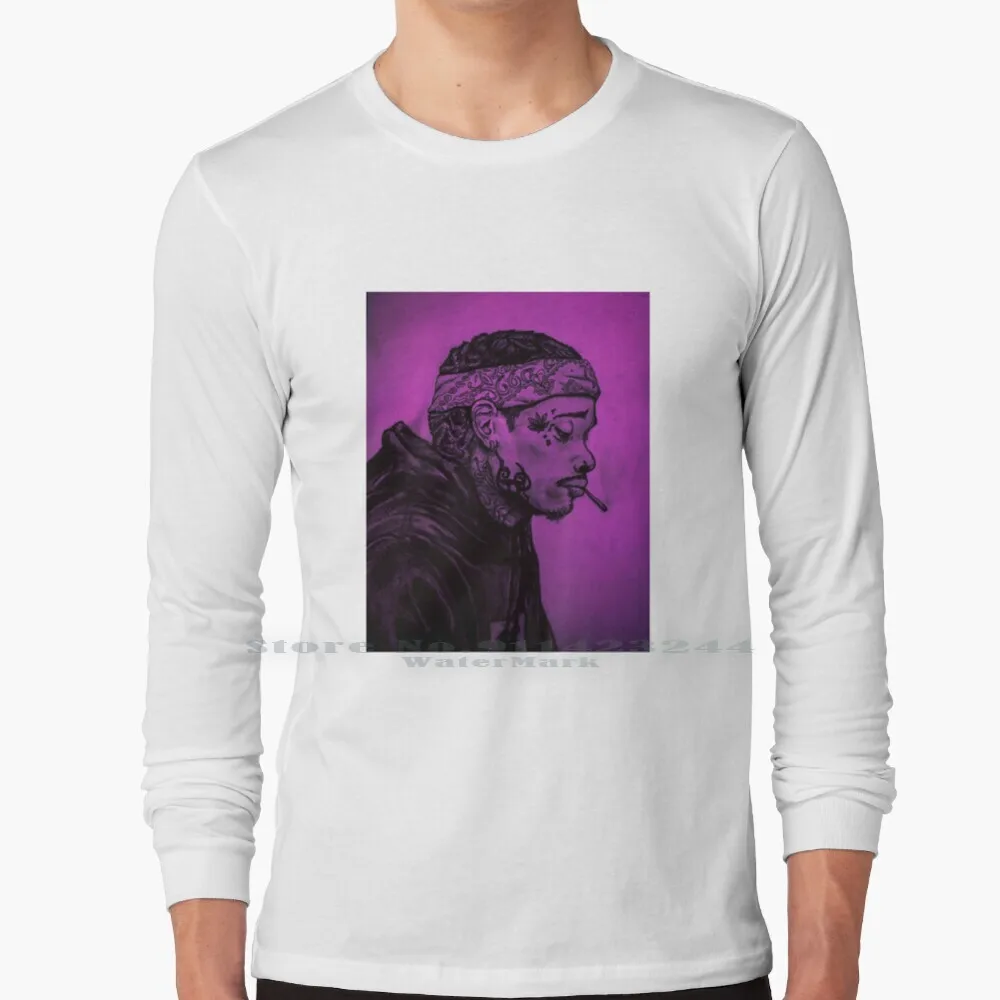 Wiz Khalifa футболка с длинным рукавом Tee дымчатый карандаш фиолетовый Rapper Wizkhalifa |