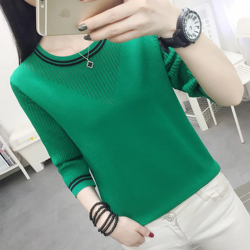 

Striped Loose Ladies Sweater Pullover 2020 Autumn Winter New Arrival Jumpers Knit Sweaters Black