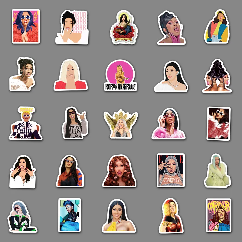 50 шт. Поп мультфильм американский реперские кепки наклейки Звезда Певица
