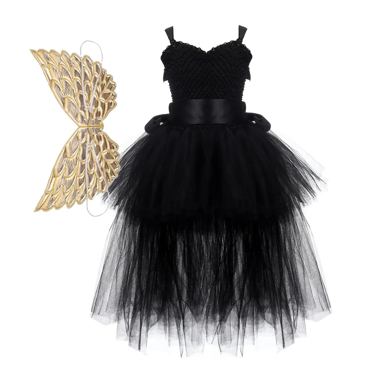 Черное платье-пачка для девочек тюлевые вечерние платья с V-образным вырезом дня