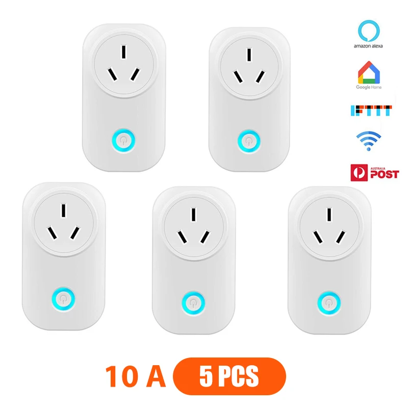 

Smart Plug WiFi Socket AU 10A Power Monitor Timing Function Tuya SmartLife APP Control Works With Alexa Google Assistant