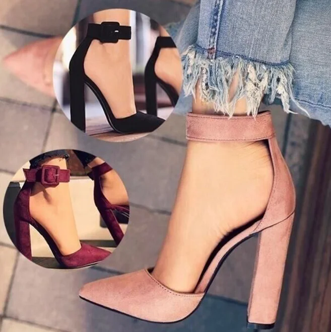 

Fashion Ladies High Heels Female Pointed Toe Pumps Women Shoes Woman Party Ankle Strap Pumps 2020 Summer Sandals