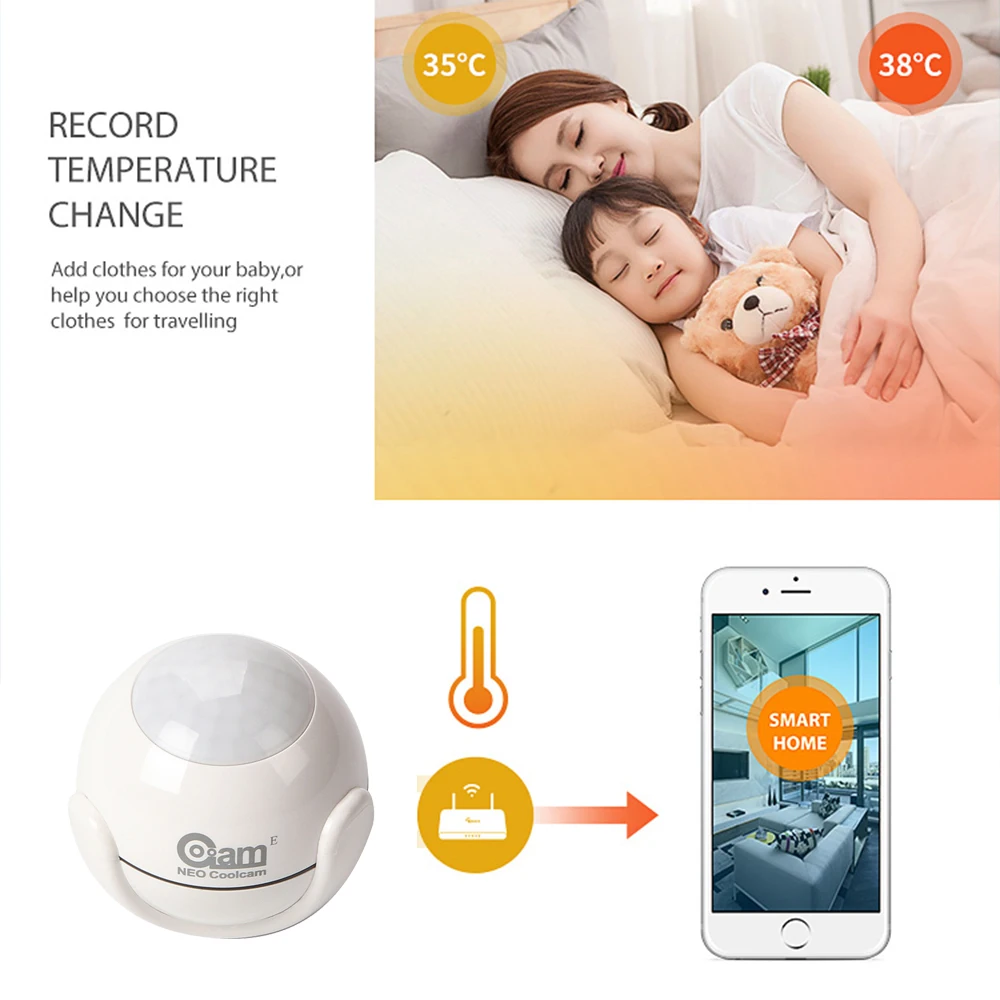 НЕО Coolcam NAS-PD01Z Z-Wave движения PIR Сенсор детектор домашней автоматизации сигнализации Системы движения сигнализации