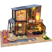 diy wooden miniature dollhouse mermaid legend ancient style architectural model furniture kit for kid valentines christmas gift