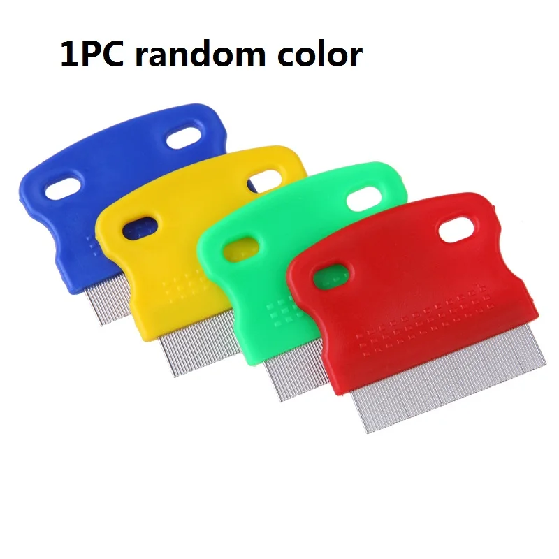 1Pc random 1 шт. Расческа для домашних животных из стали, гребни для ухода за шерстью животных для собак, кошек, котят, триммер для волос, щетки, инструменты для ухода за собаками, товары для домашних животных - Цвет: 1Pc random