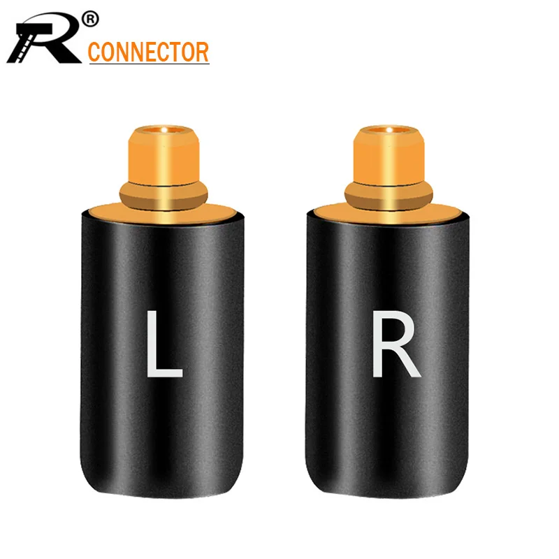 

2Pcs/1Pair Enthusiasts Jack L/R MMCX Black/Silver Earphone Pin Plug For Shure ED5 SE535 Gold Plated Connector